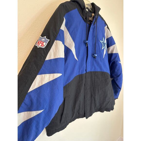 Vintage Dallas Cowboys Apex One NFL Pro Line Puffer Jacket Hood Big Star XL - Picture 9 of 16